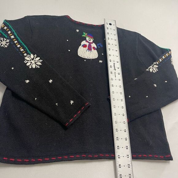 Designers Originals Studio Embroidered Christmas VTG Sweater Cardigan Sz Medium - Picture 9 of 9